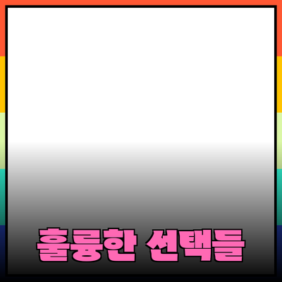 제품 추천: 일상에서 활용할 수 있는 훌륭한 선택들